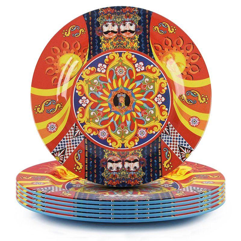 Набор тарелок обеденных Mediterraneo Palais Royal из меламина с рисунком 28 см/6 шт. (37151-set)