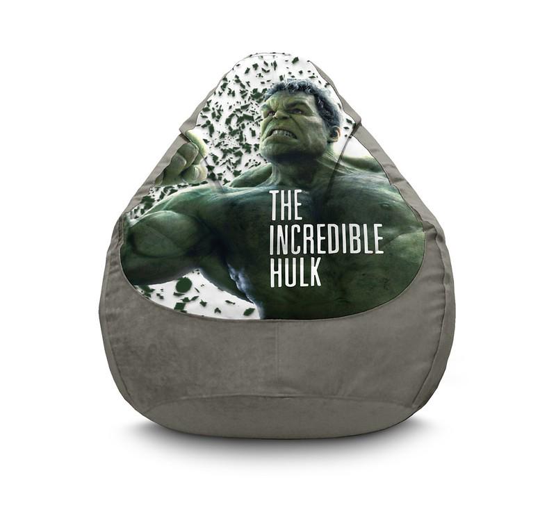 Кресло мешок iPuff Hulk Incredible Флок XXL 90х125 см Серый