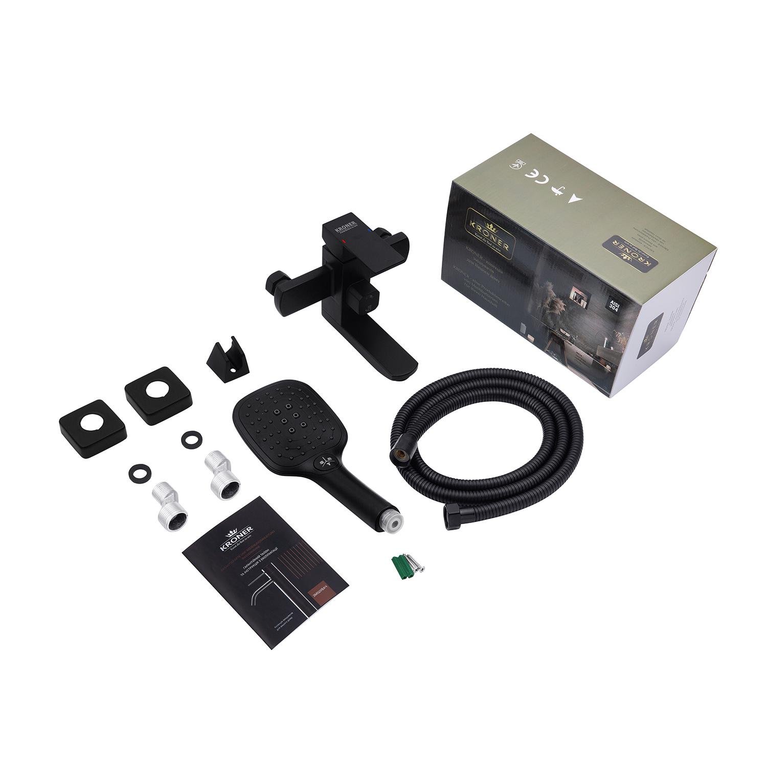 Смеситель-кран для ванной Kroner KRP Edelstahl Kubus SCH060 (KR25652Y) - фото 7 Смеситель-кран для ванной Kroner KRP Edelstahl Kubus SCH060 (KR25652Y) - фото 7