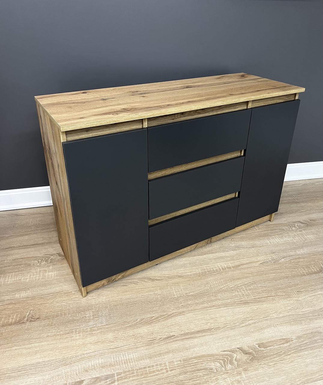 Комод Kvatro 3/2 1100х750х400 мм Дуб аппалачі/Антрацитовий - фото 1 Комод Kvatro 3/2 1100х750х400 мм Дуб аппалачі/Антрацитовий - фото 1