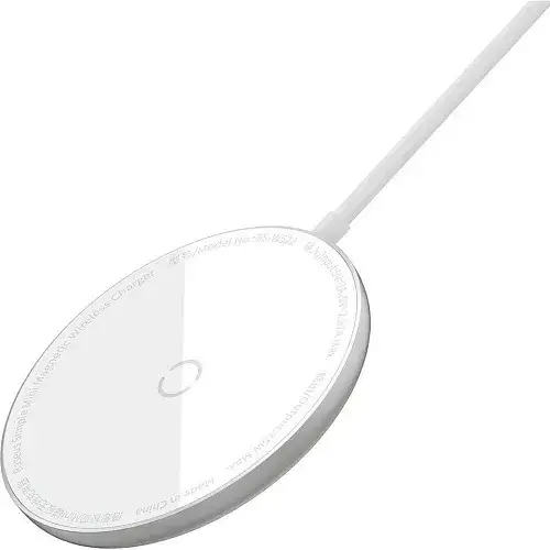 Зарядное устройство беспроводное BASEUS Simple Mini Magnetic Wireless Charger For IP12 with Type-C Cable WXJK-F02 White - фото 4