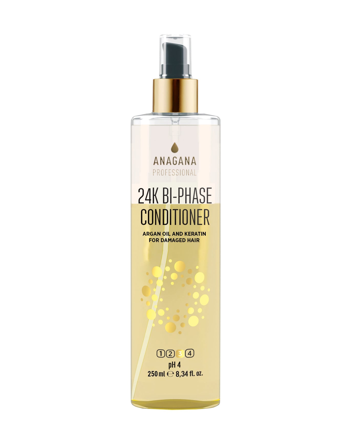 Двухфазный кондиционер 24К BI-PHASE CONDITIONER argan oil and keratin for damaged hair ANAGANA 250 мл (4820245170483) Двухфазный кондиционер 24К BI-PHASE CONDITIONER argan oil and keratin for damaged hair ANAGANA 250 мл (4820245170483)