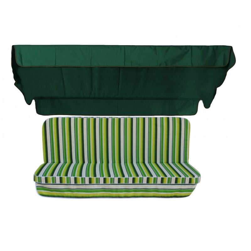 Комплект подушок для гойдалки eGarden Verrano 170x110x6 тент 120x200 Темно-зелений