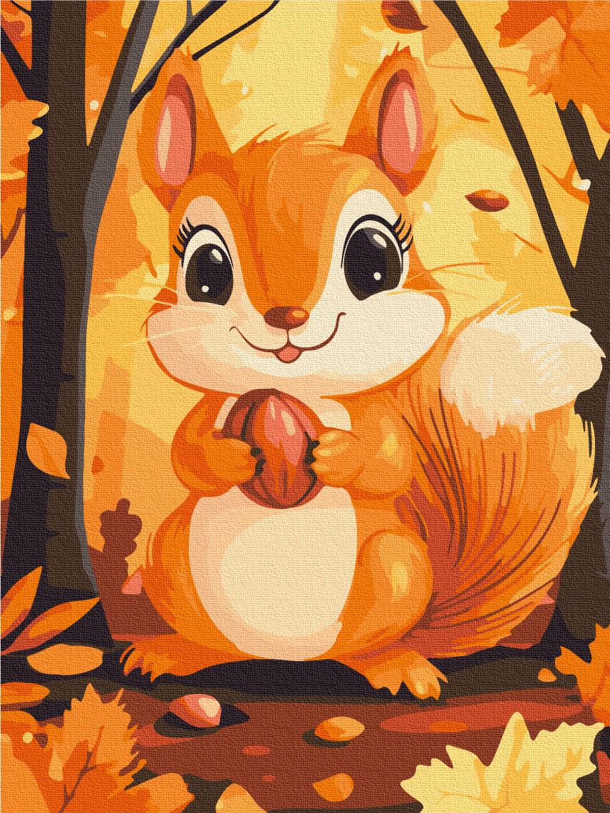 Картина по номерам Brushme Белка с орешком 30x40 см (KBS0169)