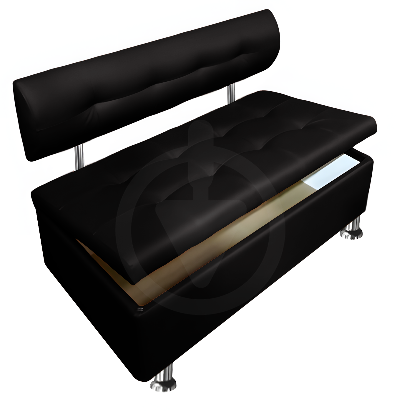 Диван офисный с нишей AVVS для ожидания/приемной 150 см с ножками 14 см Черный (25808419) - фото 2