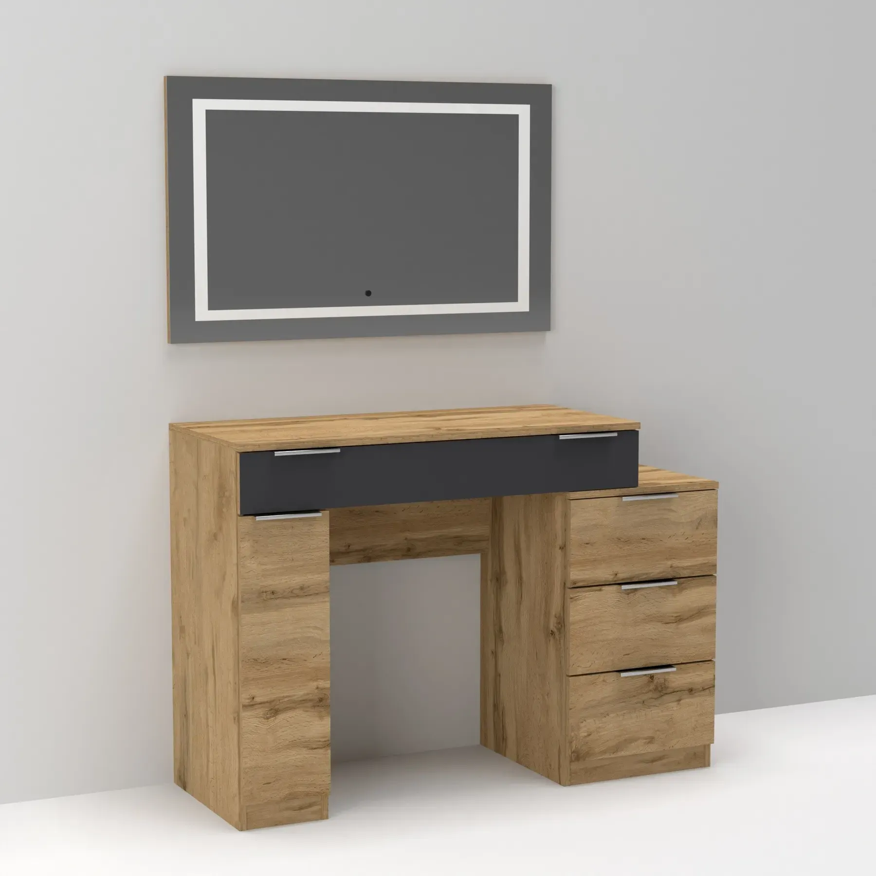 Стіл-трюмо туалетний Kontinent Krystal 1200х452х847 мм Дуб Аппалачі/Антрацит (59321441) - фото 2