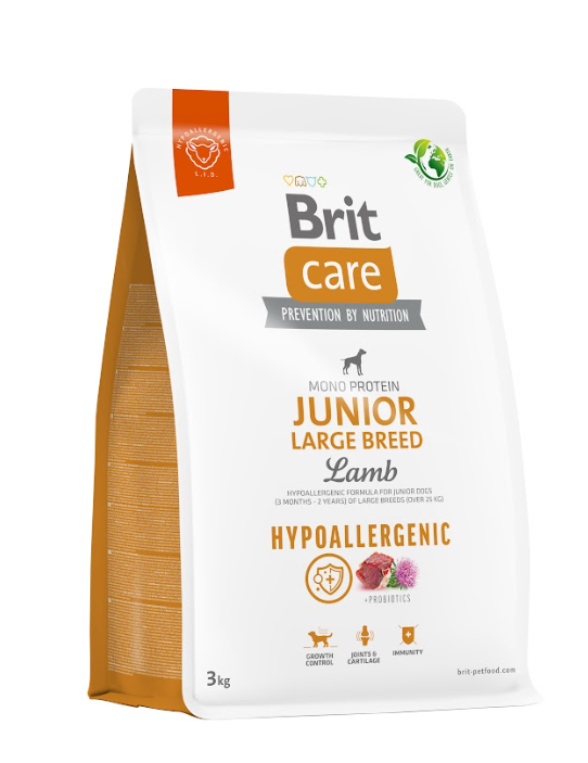 Корм гипоаллергенный для собак Brit Care Junior Large Breed Lamb для щенков и молодых собак крупных пород с ягненком 3 кг (59053)