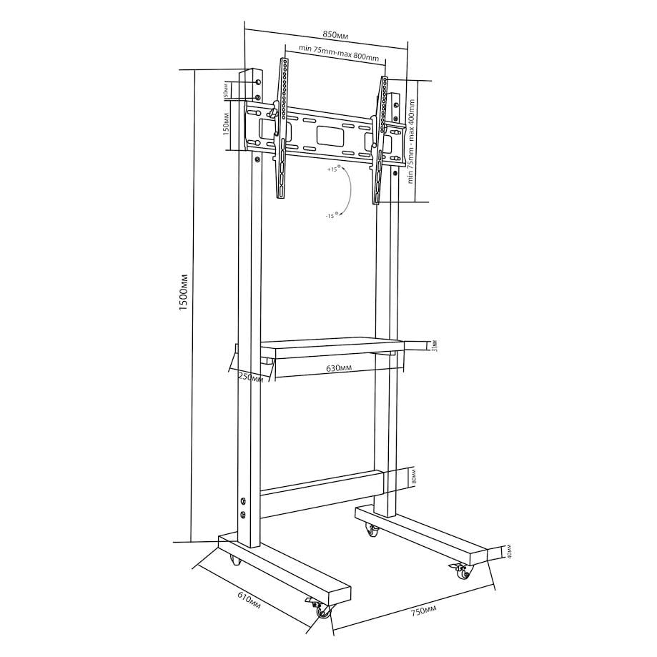 Стойка презентационная напольная SECTOR FP-7 Black 43"-90" - фото 8