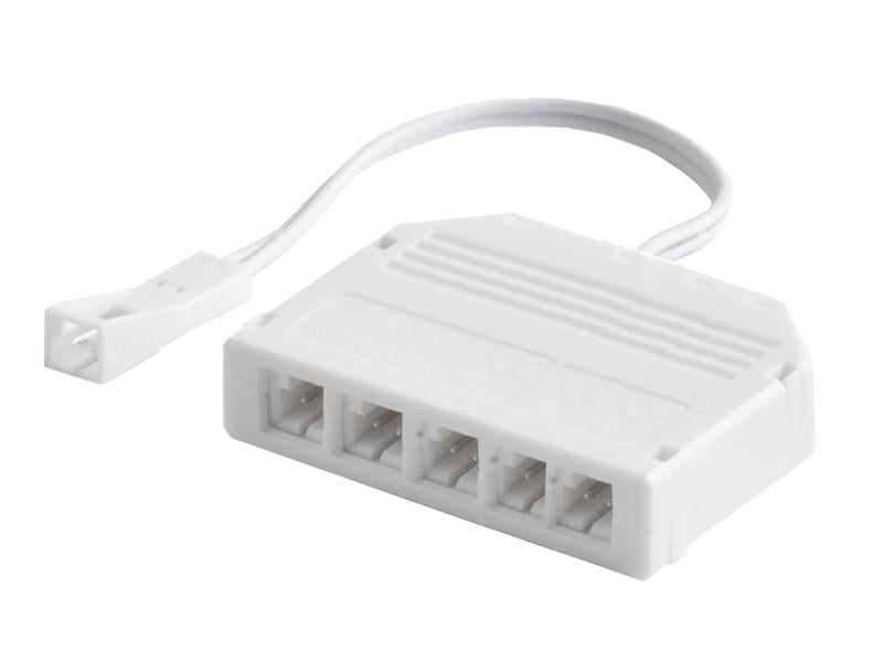 Разветвитель на 5 разъемов MINI AMP 22AWG кабель 100 мм LED Белый (4630)