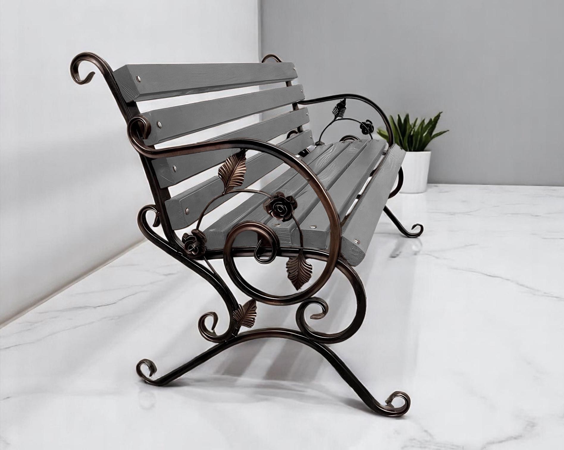 Скамейка садовая кованая Tobi Sho Камелия с подлокотниками 130 см Антрацит - фото 1 Скамейка садовая кованая Tobi Sho Камелия с подлокотниками 130 см Антрацит - фото 1