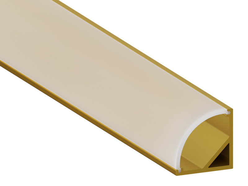 Профиль алюминиевый LEDUA АЛ-06 с рассеивателем для LED ленты угловой 2 м Золотистый (84916814)