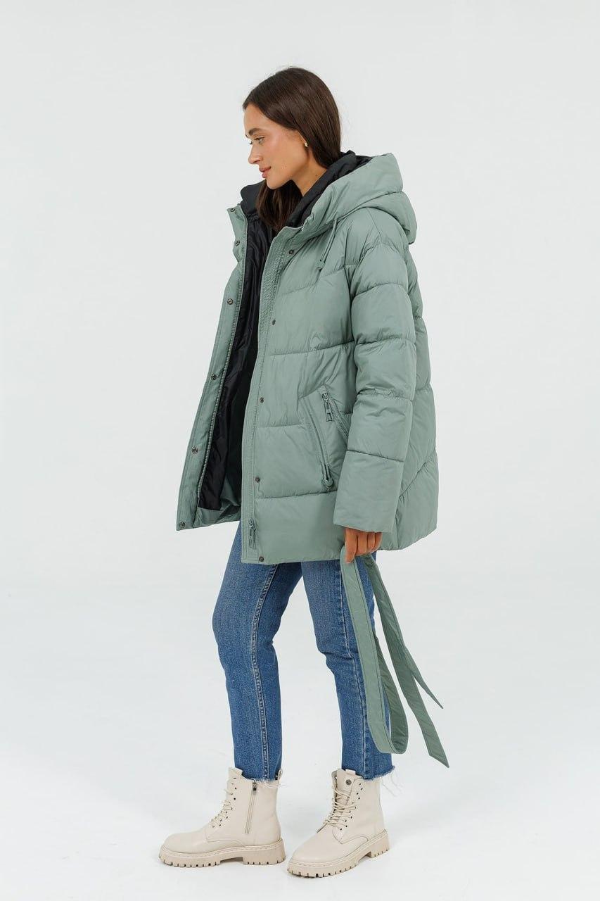 Куртка-пуховик 8254 з поясом р. 46 Оливковий - фото 5 Куртка-пуховик 8254 з поясом р. 46 Оливковий - фото 5