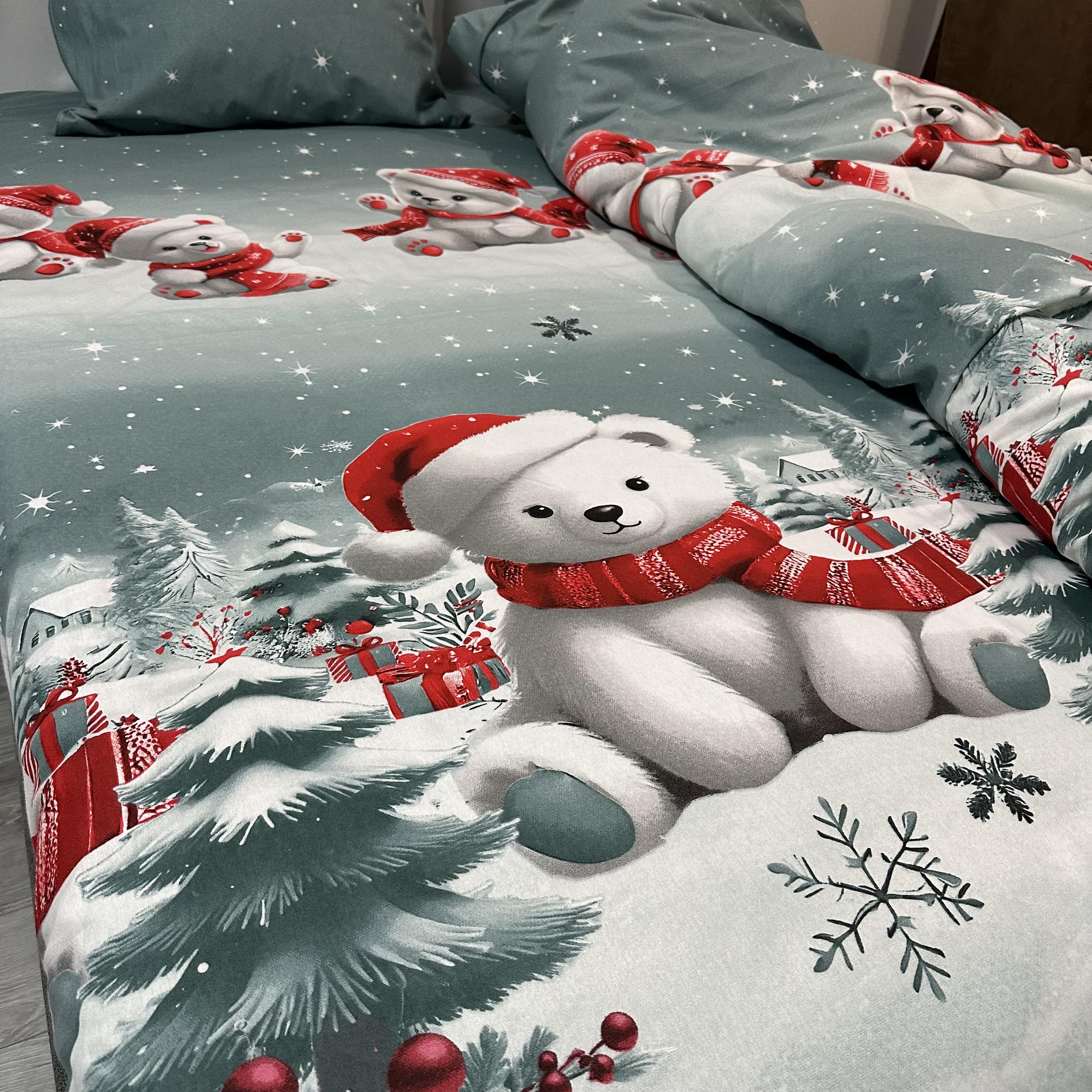 Комплект постільної білизни байкова Зимовий євро Сірий (байка 5-3) - фото 9