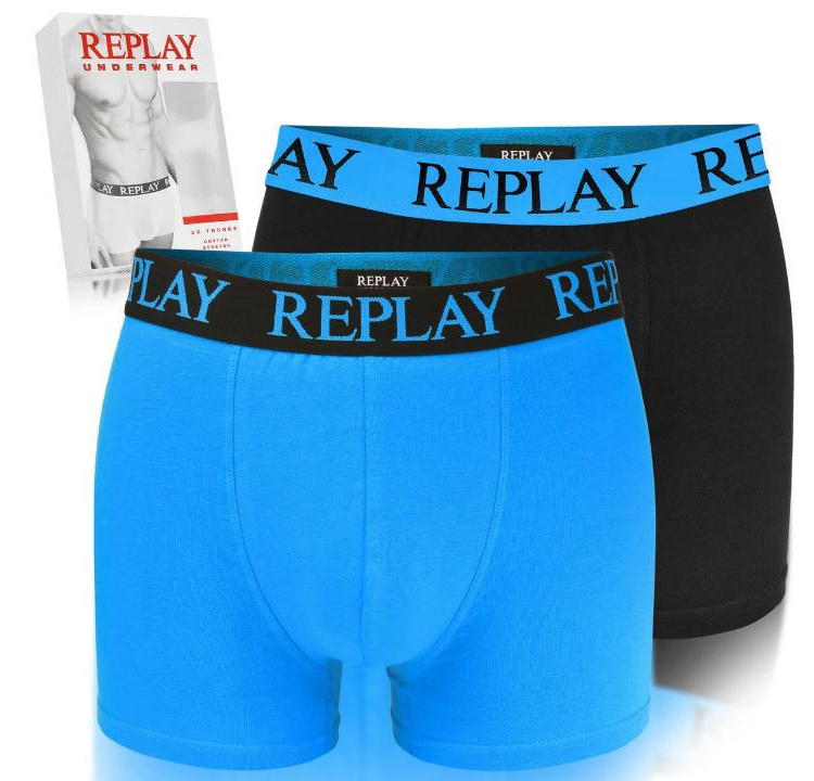 Труси боксери чоловічі анатомічні Replay 2 шт. M Чорний/Насичений-Синій - фото 3 Труси боксери чоловічі анатомічні Replay 2 шт. M Чорний/Насичений-Синій - фото 3