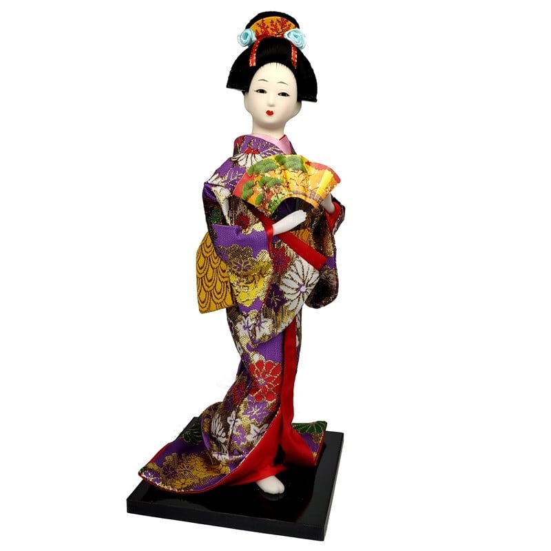 Лялька японська Дівчина з віялом 30 см (C1033)