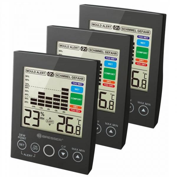 Термометр-гигрометр Bresser MA With Mould Alert Black 3 шт.