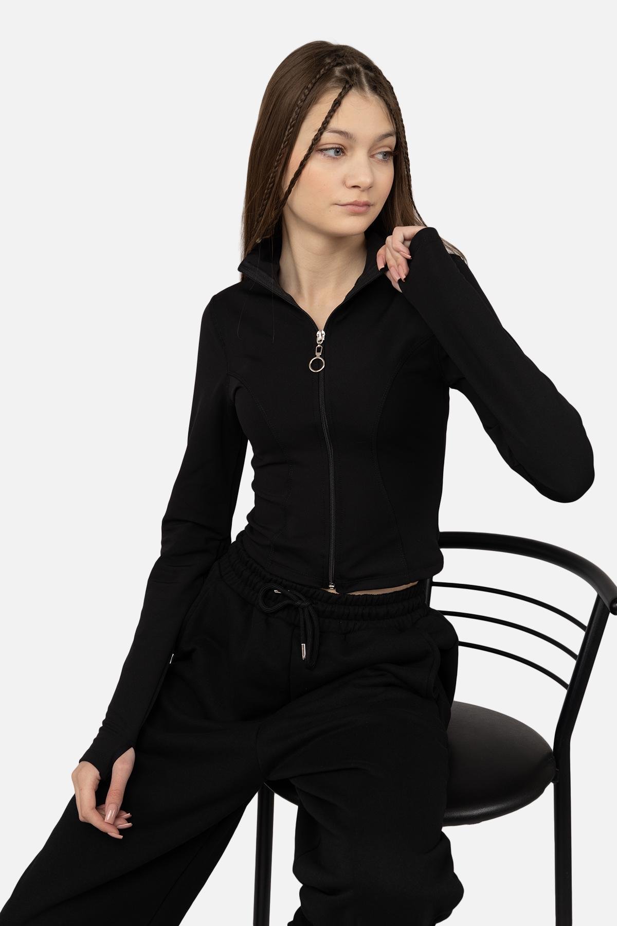 Кофта жіноча ЦБ-00269364 р. 48 Чорний (SKT001043201) - фото 4 Кофта жіноча ЦБ-00269364 р. 48 Чорний (SKT001043201) - фото 4