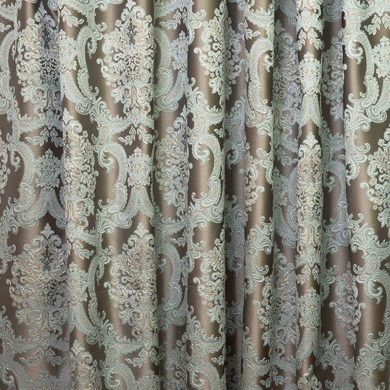 Ткань портьерная жаккардовая IDEIA Мона V-28 2,9 м Серый/Бирюзовый (2200004127880)