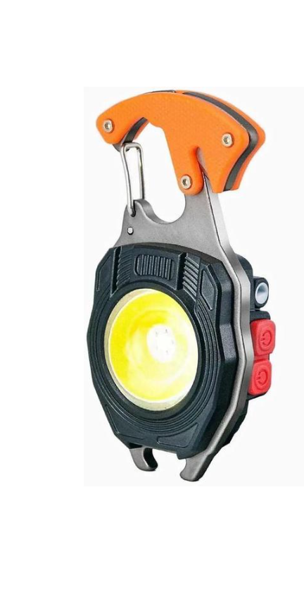 Фонарь с карабином многофункциональный W5147 7в1 с зажигалкой/магнитом/открывалкой Orange (721226119410)