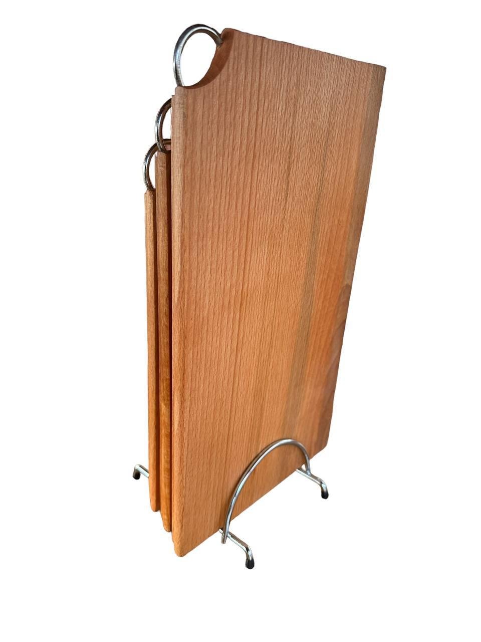 Набор дощечек из бука на металлической подставке 3в1 (2133517381) - фото 2 Набор дощечек из бука на металлической подставке 3в1 (2133517381) - фото 2