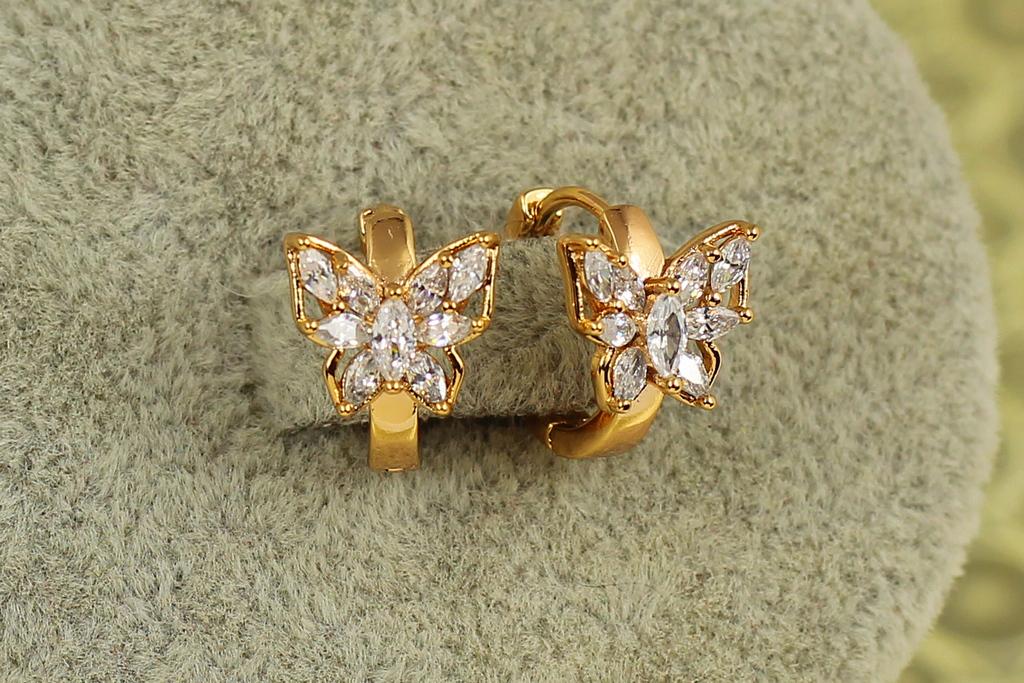 Серьги детские Xuping Jewelry Удивительная бабочка 1,2 см Золотистая (30567803)