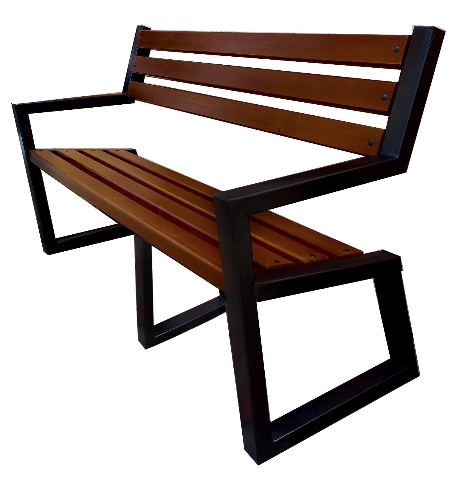 Скамейка садовая Tobi Sho Улитка в стиле лофт с подлокотниками усиленная 2,2 м Каштан