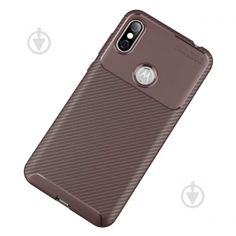 Чохол Carbon Case Motorola P30 Note Коричневий (hub_iijE33331) - фото 3