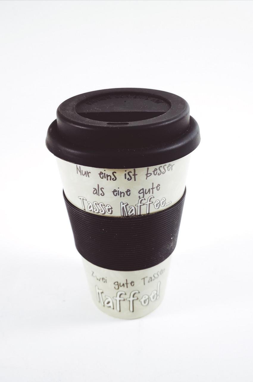ᐉ Кофейная кружка to Go Becher 350ml Bambus Tasse Kaffee
