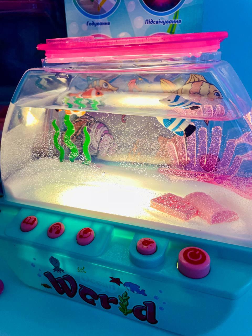 Аквариум музыкальный WToys 2 цвета/подсветка/сказки/песни/Bluetooth/ночник/USB-кабель - фото 3
