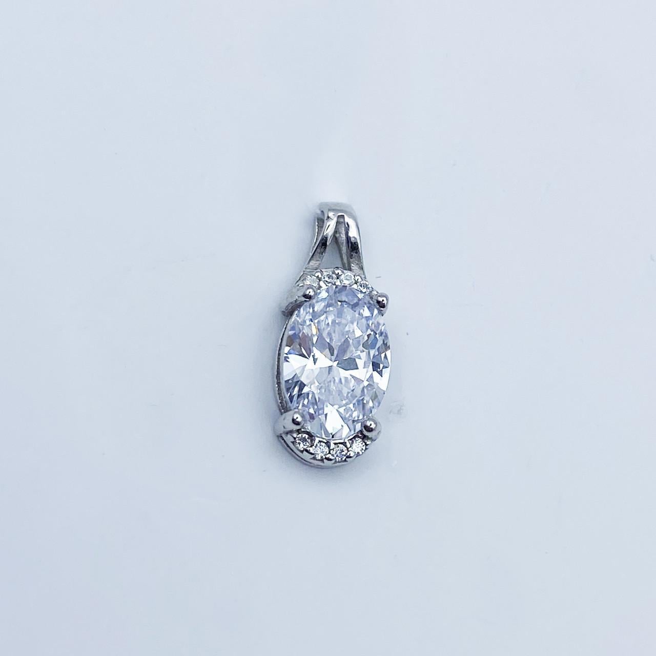 Серебряный кулон с кварцем и кубическим цирконием 1,55 г (2237009632)