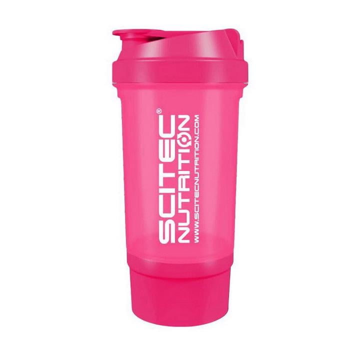 Шейкер для протеина с контейнером Scitec Nutrition Shaker Travel 500 мл Розовый