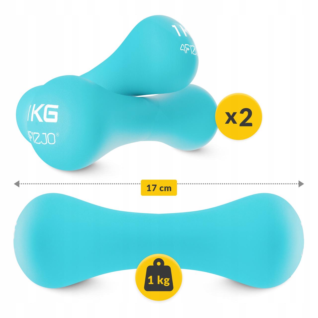 Гантели виниловые 4fizjo 8-shape 1 кг 2 шт. (P-5907739312006) - фото 4