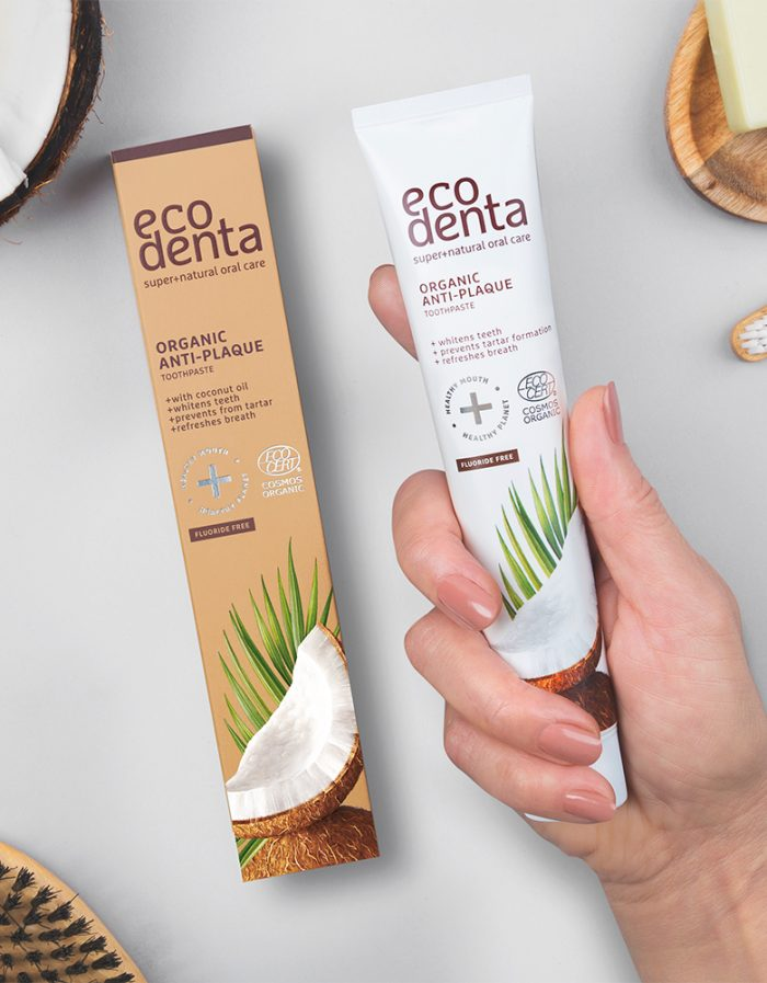 Зубна паста ECODENTA Organic проти нальоту з кокосовою олією 75 мл - фото 5