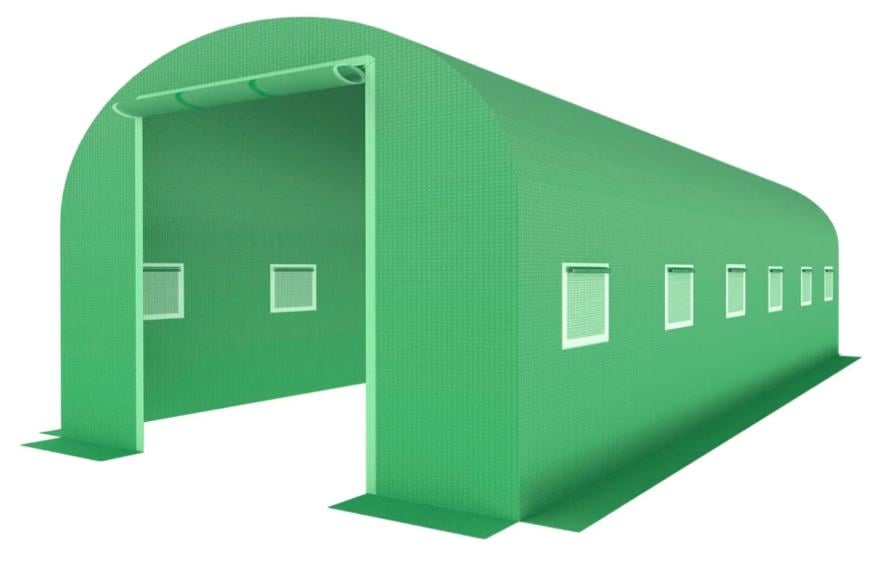 Плівка-брезент для теплиці 4Points 18 м2 6х3х2 м армована тришарова з вікнами Зелений (DA-4PP18GR)