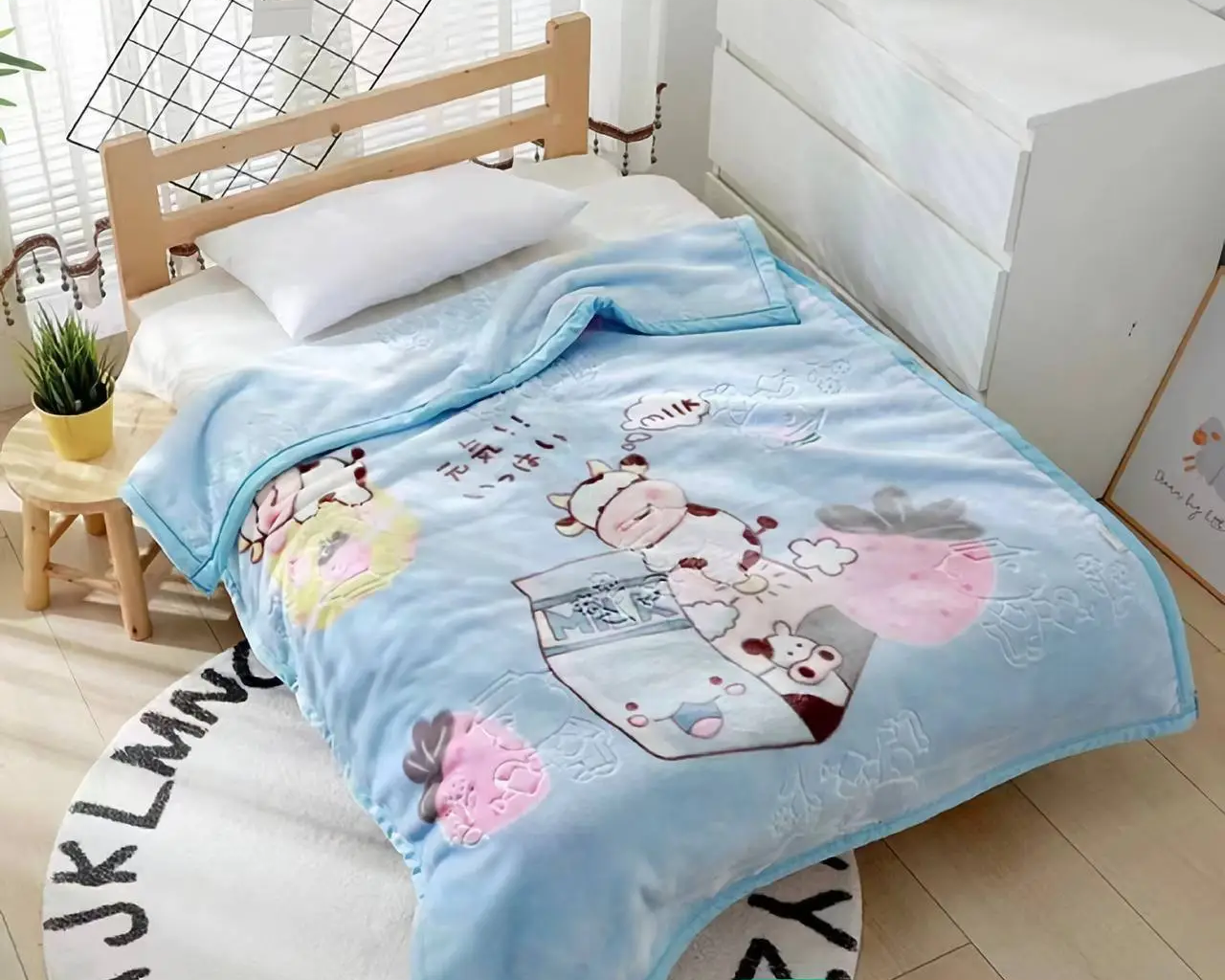 Одеяло 3в1 детское Cow 110х140 см флис Голубой (PL-2012-1/blue)