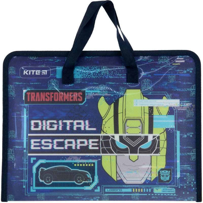 Папка-портфель на блискавці KITE Transformers 1 відділення A4 (TF22-202)