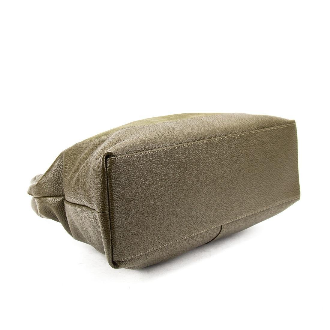 Жіноча сумка шкіряна Tavinchi CH-555T-Y із замшевою вставкою Оливковий (2742680860) - фото 5