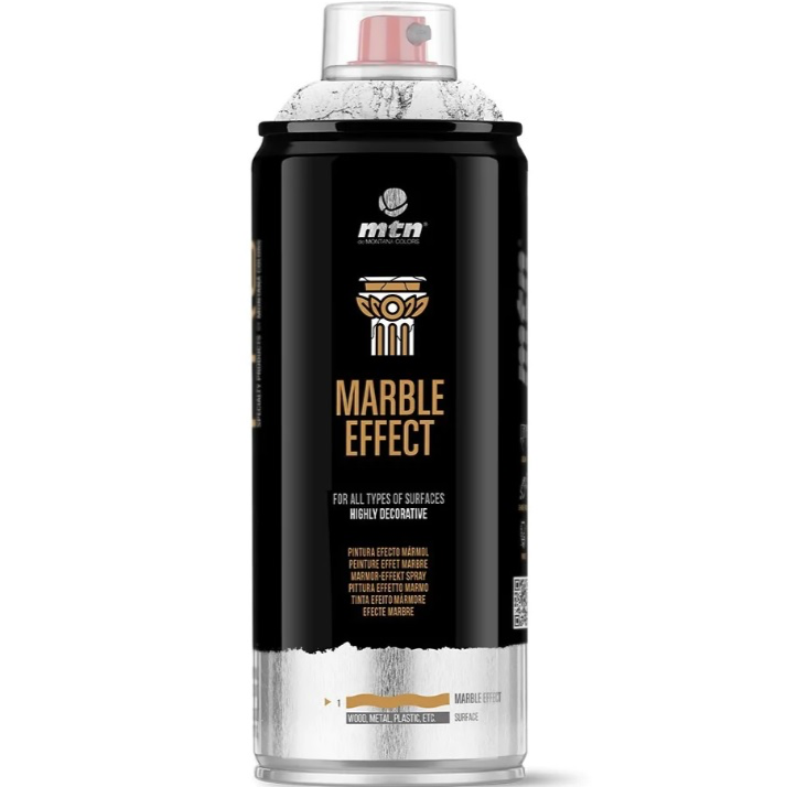 Аэрозольная краска эмаль c эффектом мрамора MTN Pro Marble Effect 400 мл Silver