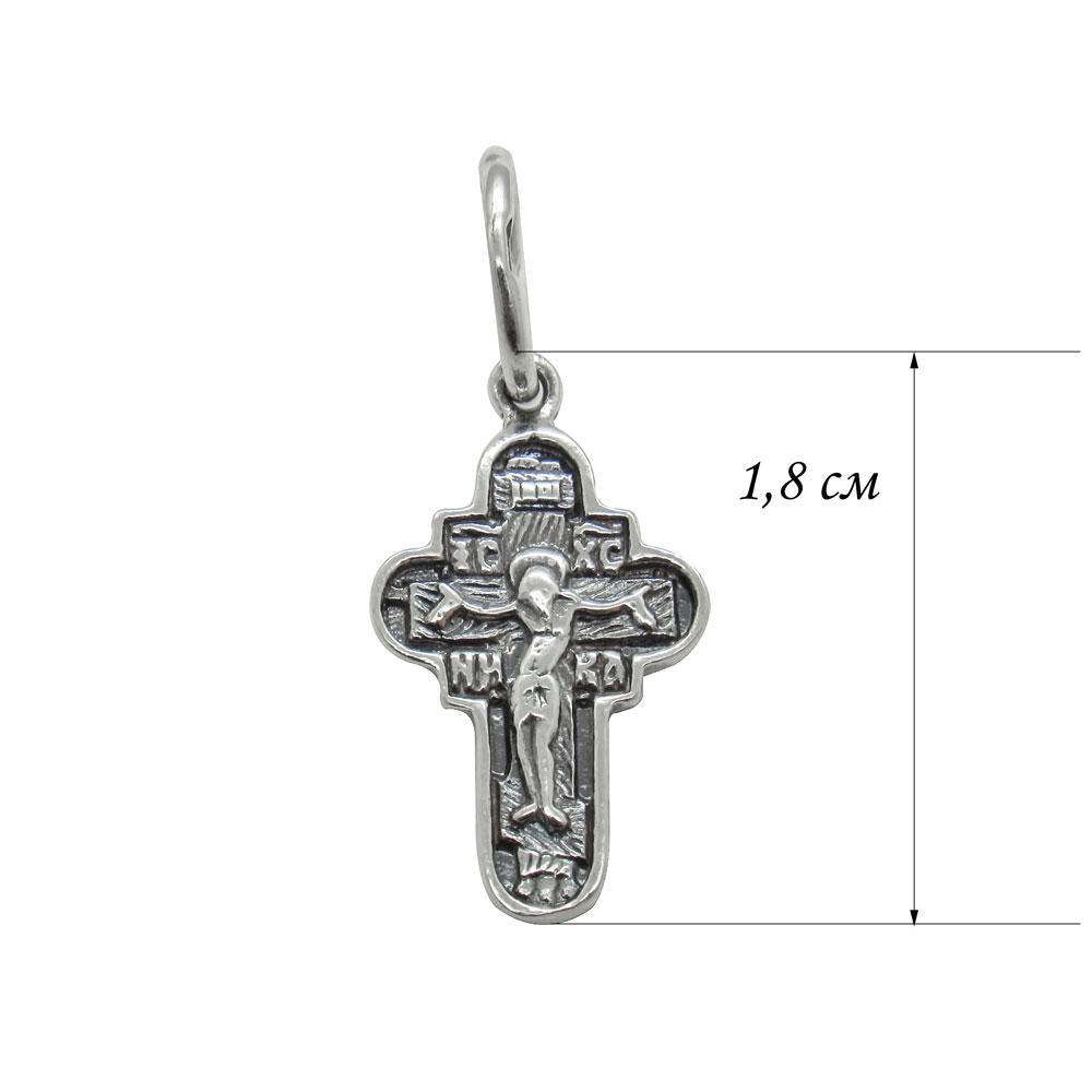 Серебряный христианский подвес Крестик маленький 1 (1137265071) - фото 2