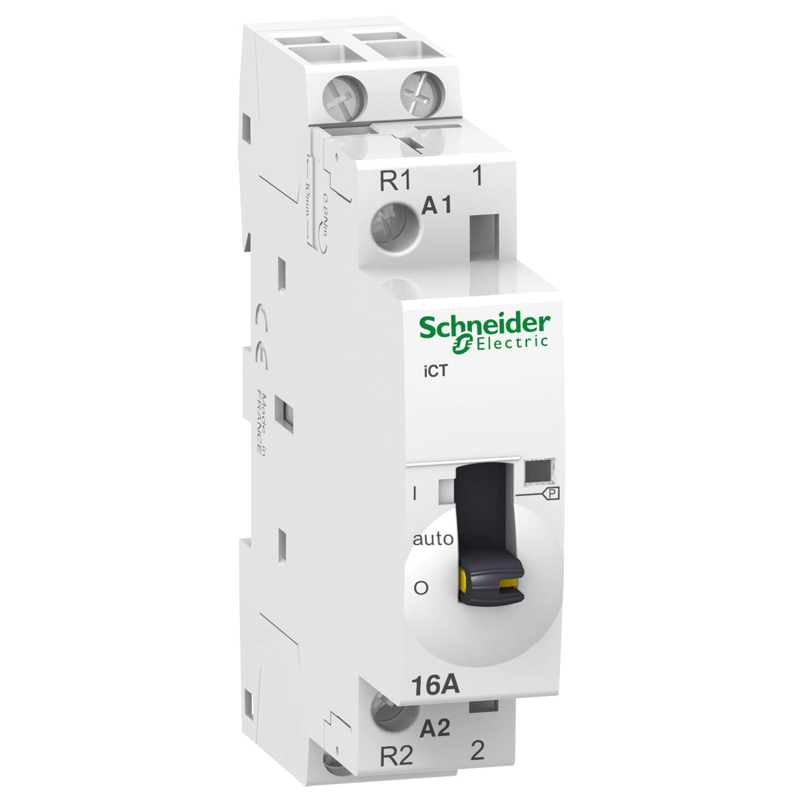 Контактор модульный с ручным управлением Schneider Electric Acti9 iCT 2P 16A 1NO+1NC 230V (A9C23715)