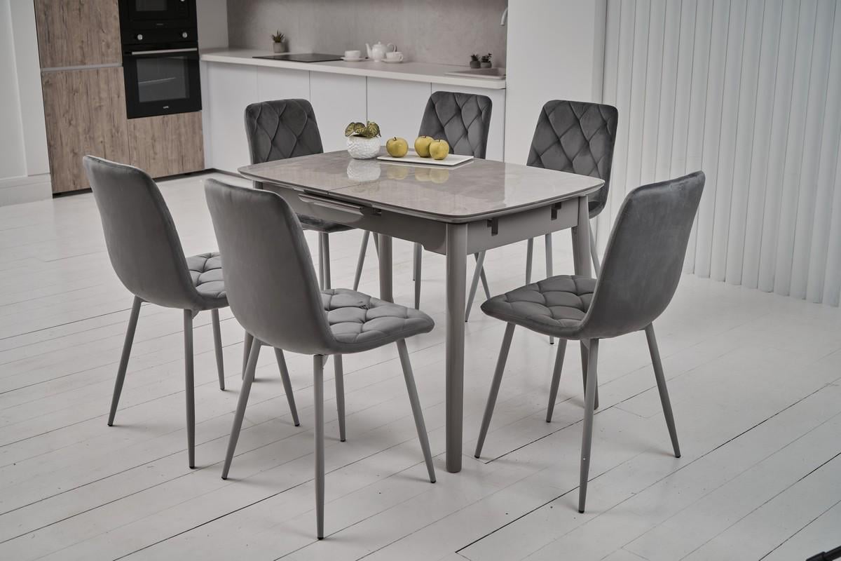 Стіл обідній розсувний Ветро 1100-1400x750x760 мм Калаката мрамур/Сірий (TМ-84) - фото 2 Стіл обідній розсувний Ветро 1100-1400x750x760 мм Калаката мрамур/Сірий (TМ-84) - фото 2