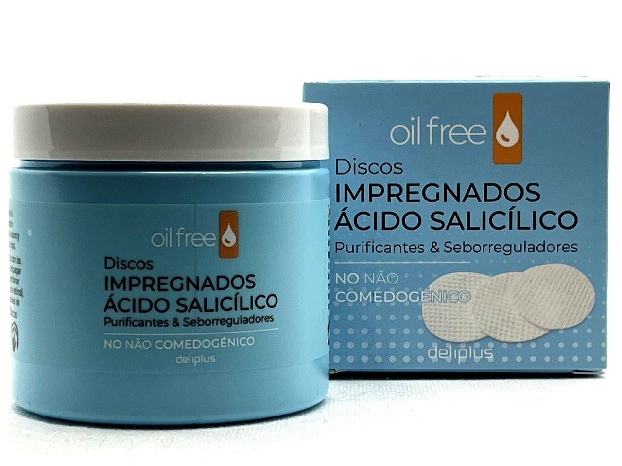 Диски очищувальні та себорегулювальні Deliplus Oil Free із саліциловою кислотою 50 шт.