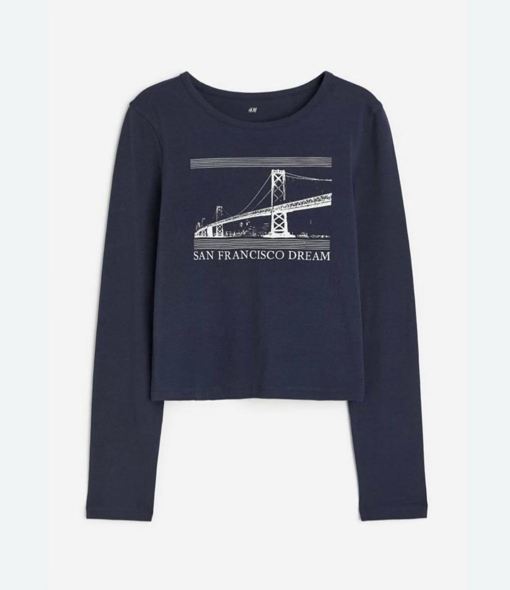 Лонгслив для девочки H&M 134-140 см Синий (286)