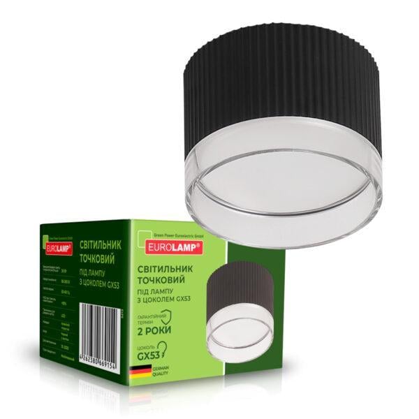 Светильник LED точечный Eurolamp Onyx для ламп GX53 Черный (36693289)