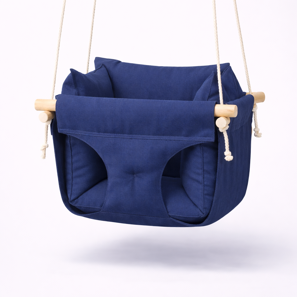 Детские качели подвесные Премиум хлопок Синий (gs-9231)