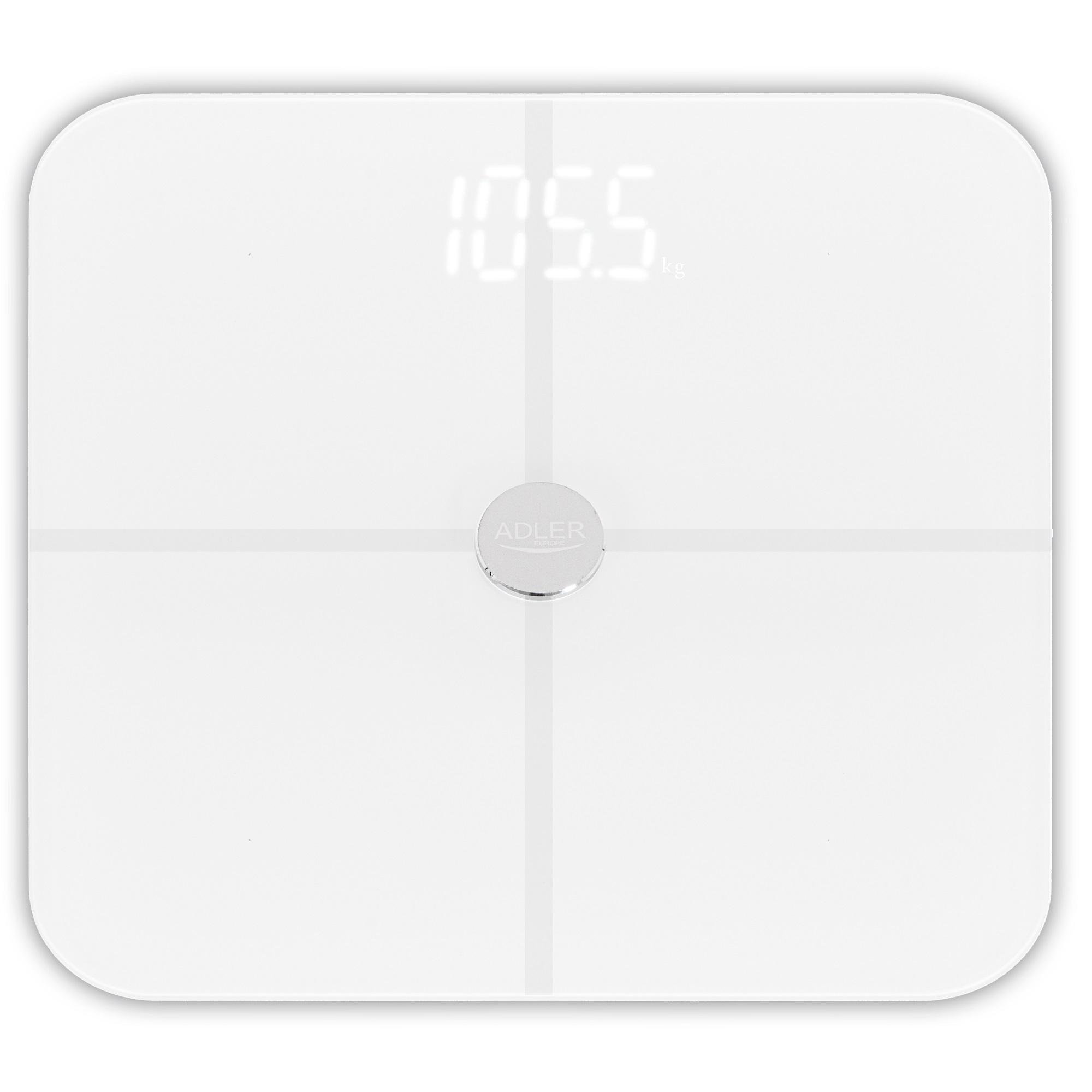 Весы напольные аналитические Adler AD 8187 Smart приложение FitGo White