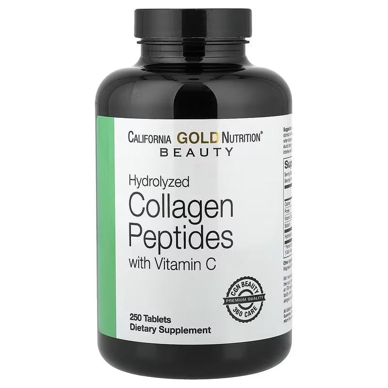 Гідролізовані пептиди колагену тип 1 і 3 6000 мг з вітаміном С California Gold Nutrition 250 таблеток (1112071697) Гідролізовані пептиди колагену тип 1 і 3 6000 мг з вітаміном С California Gold Nutrition 250 таблеток (1112071697)