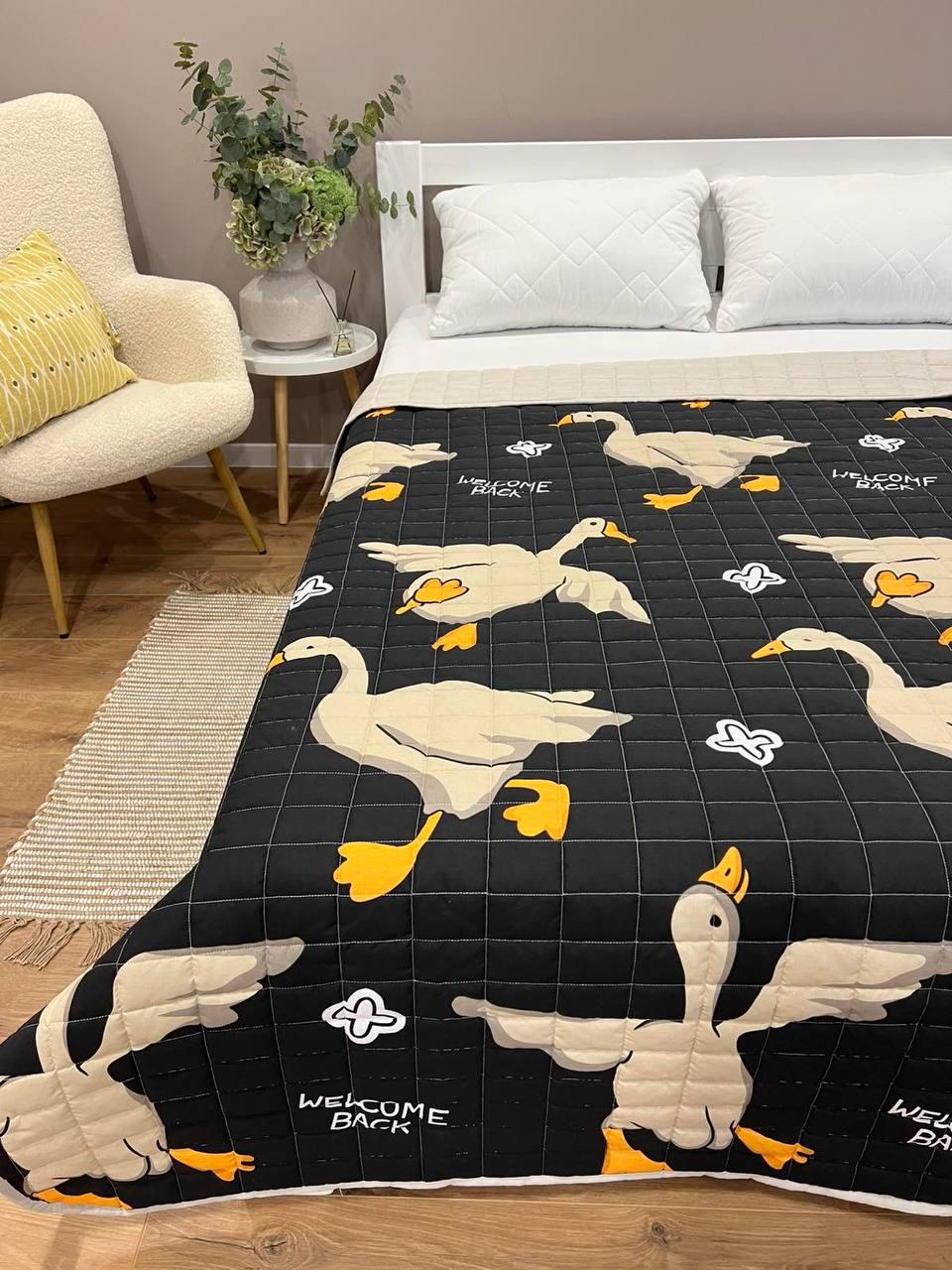 Ковдра дитяча з малюнком гусей двостороння 150х210 см Чорний - фото 4 Ковдра дитяча з малюнком гусей двостороння 150х210 см Чорний - фото 4