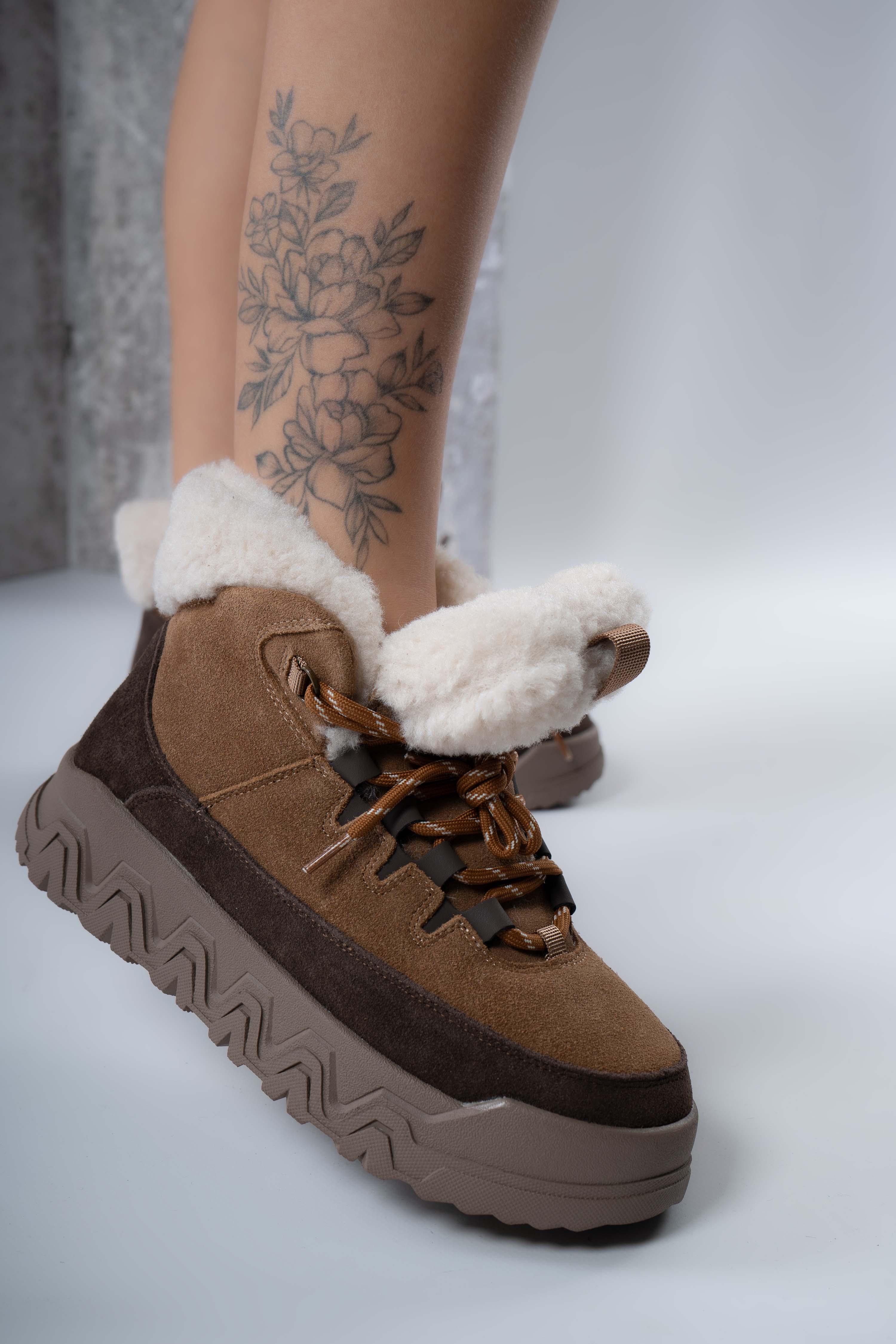 Ботинки женские Where Uwear натуральная замша р. 37 Бежевый (346776_37)