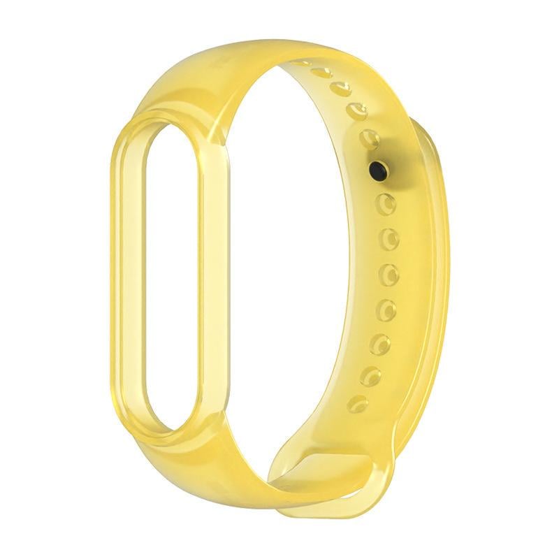Ремешок для смарт-браслетов MiJobs силиконовый для Xiaomi Mi Band 5/6 Желтый полупрозрачный (1434P)
